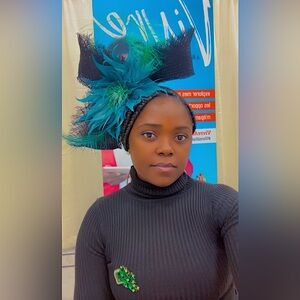 Black and Teal Feathered Fascinator